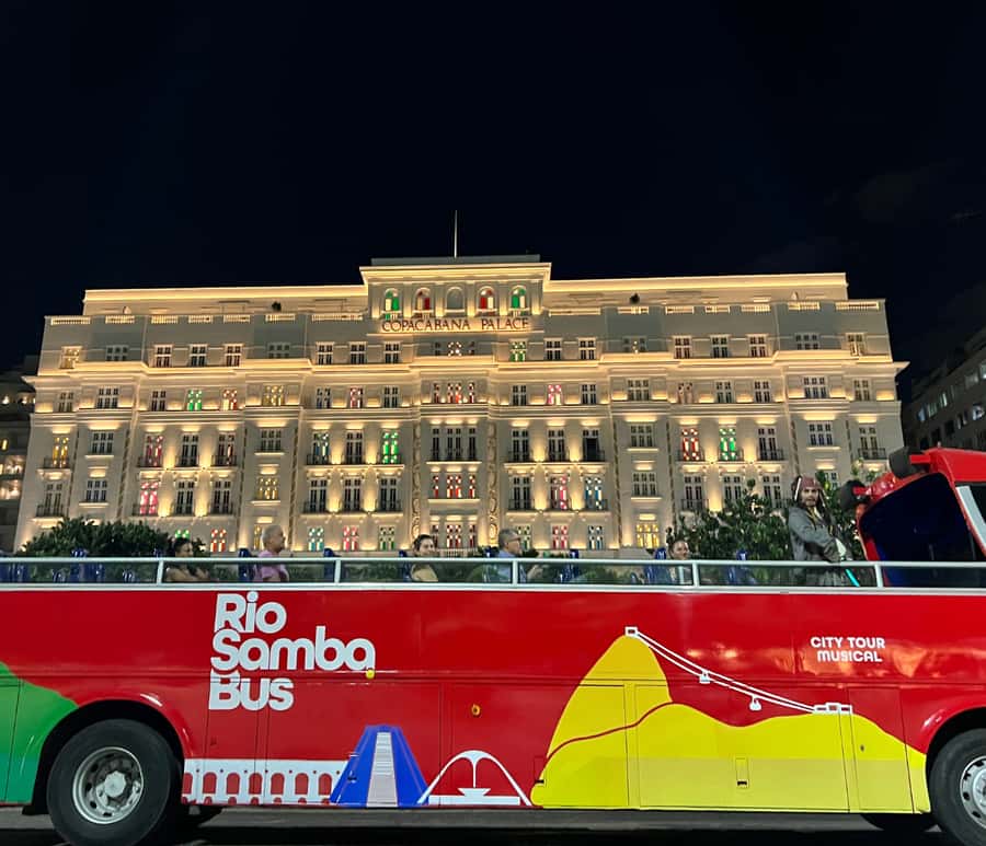 Skyline Night Tour Rio de Janeiro - Panoramic City Tour Rio Samba Bus - The Night Route: Copacabana, Flamengo, Botafogo, Lapa, and Ipanema